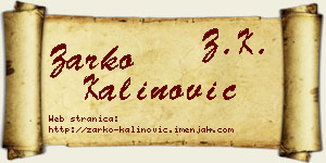 Žarko Kalinović vizit kartica